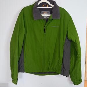 Timberland Mens Weathergear Fleece Lined Jacket Size Large Green Gray Nylon